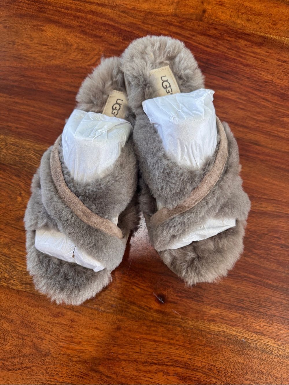 UGG Sheepskin Cross-Band Slide Slipper